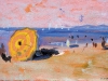 Le parasol jaune sur ciel rose, 1955 